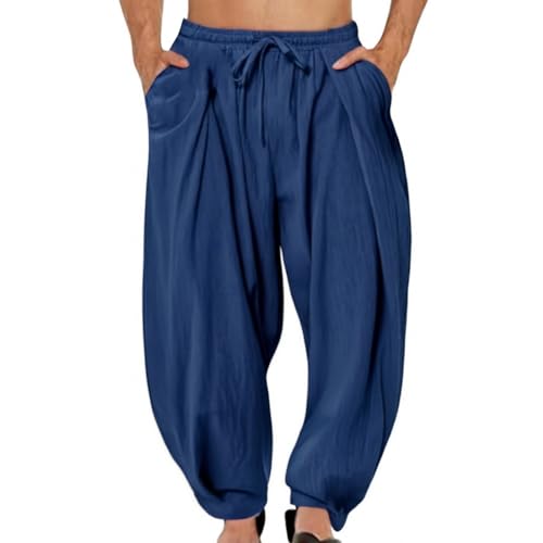 Pantalones Hippy De Pierna Ancha para Hombre - Pantalones para Hombre Verano Moda Trabajo Estilo Harén, Pantalon Suelto Fitness Chandal Bombacho - para Jogging, Uso Diario, Deportes, Yoga