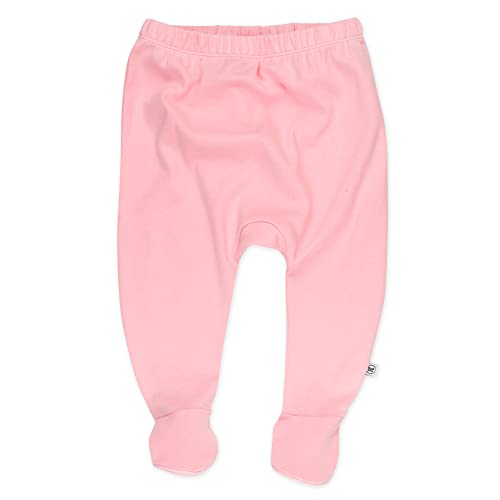 Image of HonestBaby Baby 3-Pack Footed Pants Roomy Fit Pull on Bottoms 100% Organic Cotton for Infant Baby Boys, Girls, Unisex