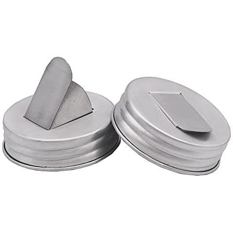 Grain Dispenser Pouring Lids by Mason Jar Lifestyle (2 Pack, Regular Mouth) Cover