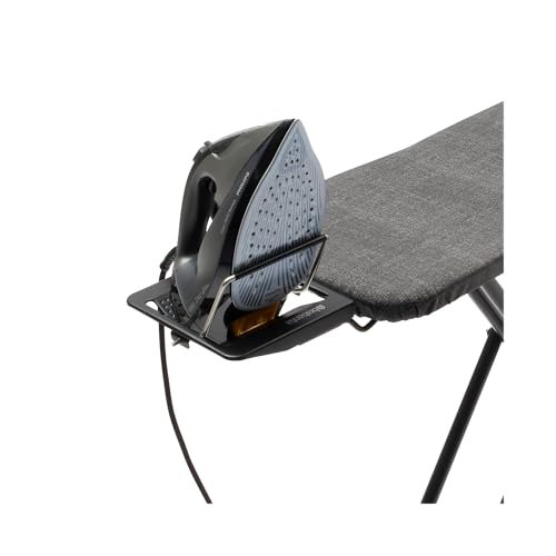 Image of Brabantia Compact Ironing Board with Left /Right Adjustable Steam Iron Rest | Small (Size A) | Fairtrade Denim Gray Cover | Adjustable Height (27-38 inch), Easy Fold, Anti-Collapse Lock, Non-Slip Feet