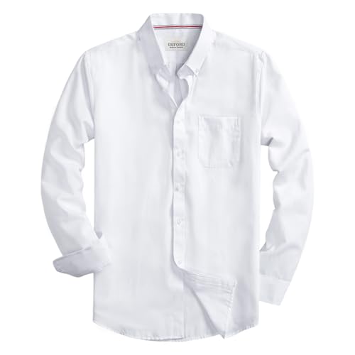 DELCARINO Mens Oxford Shirts Long Sleeve Slim Fit Lightweight Casual