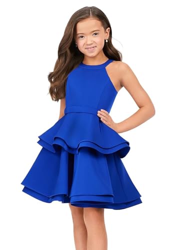 Puffy Tiered Flower Girl Dresses Satin First Communion Dress Pageant Dress Ball Gown4