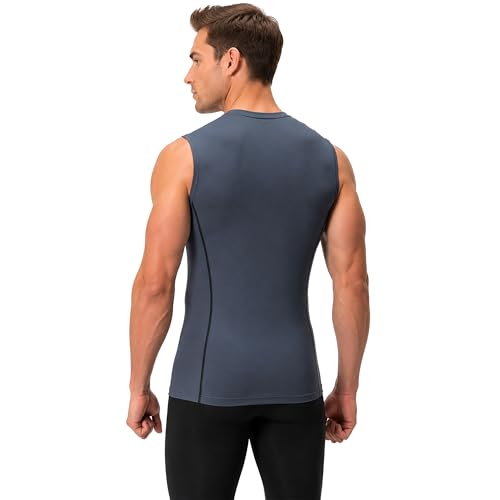 Image of DEVOPS 3 Pack Men's Athletic Compression Shirts Sleeveless | Gym Training, Running, Moisture Wicking, Compression Fit, 4-Way Stretch, UPF 50+, Sleeveless