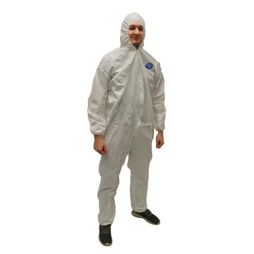 Generic Microporous Coverall, Zipper Front, Attached Hood, Elastic Wrists and Ankles, 3X Large, White