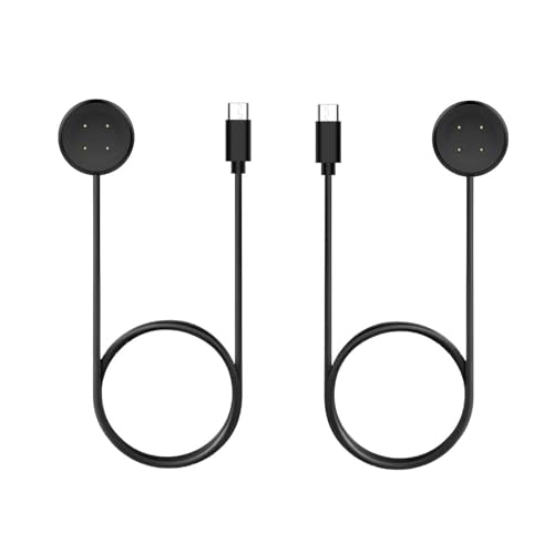 [2-Pack] Charger for Google Pixel Watch 2 & Fitbit Sense/Versa, Black USB C Magnetic Charging Cable for Pixel Watch 2 & Fitbit Sense/Sense 2/Versa 3/Versa 4 (3.3Ft, 4 Pin )(Not for Pixel Watch 1)