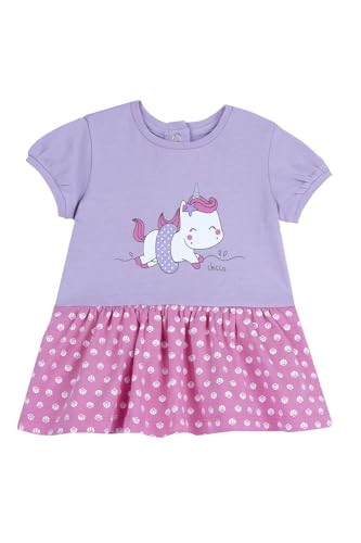 Chicco, Vestito Neonata, Vestito Rosa a Maniche Corte, in Morbido