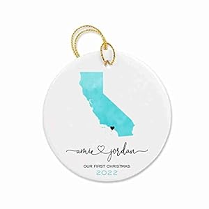 Personalized Christmas Ornaments for Couples Custom Ornaments for Couples Our First Christmas Newlywed Present Gift for…