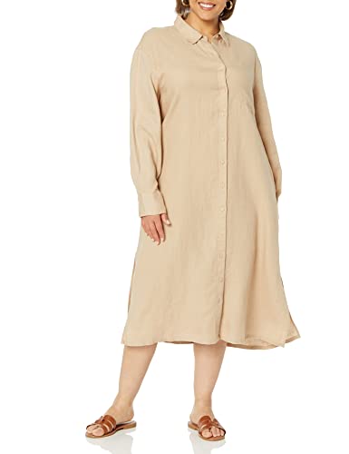 The Drop Women's Fiona Relaxed Linen Midi Shirt Dress4