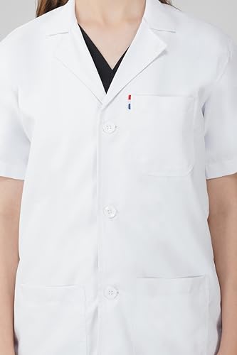 Image of PRAGATI TRENDS Women's Lab Coat Half Sleeves - Polycotton Blend, Button Closure, White - Medical, Doctor, Dentist, Hospital Use