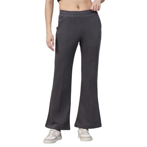Image of 98 Degree North Women Flared Fleece Track Pants-GL1315-ALMOND