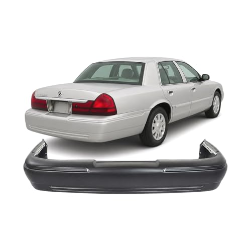 Image of FitParts Compatible with Mercury Grand Marquis 1998-2011 Rear Bumper Cover | Primed, Ready to Paint, OEM 9W3Z17K835AAPTM, FO1100280