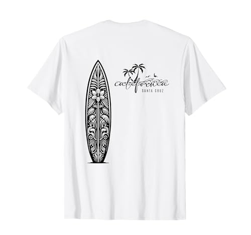 California Santa Cruz Surfer Surfbrett Rückendruck T-Shirt