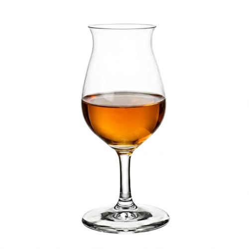 Whisky Nosing Glas 140 ml aus Kristallglas Tasting Glas für Whisky Cognac & Rum Transparentes Verkostungsglas mit Stiel Digestif Glas spülmaschinengeeignet