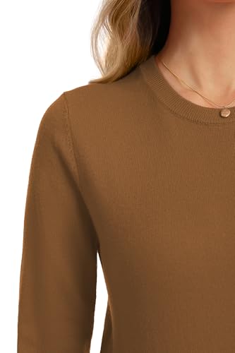 Image of QUALFORT Women's Sweaters Long Sleeve Soft Lightweight Basic Knitted Pullover Sweater