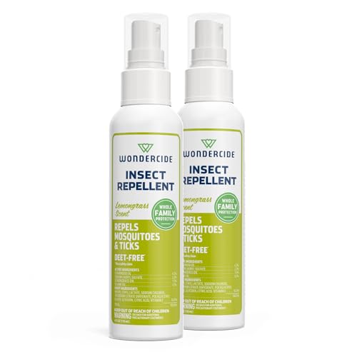 Wondercide - Mosquito, Tick, and Insect Repellent with Natural Essential Oils - Bug Spray and Killer - Safe for Family - Lemongrass 2-Pack of 4 oz Bottle