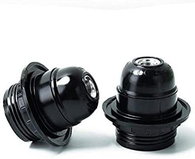 Black Screw Type Holder, E27 Black Ring Type for Table Lamps Lights (Pack of 2)-picture-28