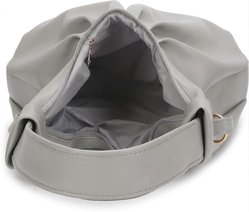 Image of ProArch Stylish Ruched Hobo Shoulder Bag for Women | Vegan Leather Pleated Sling Handbag with Zip Closure & Comfortable Strap | Spacious Casual & Office Tote Bag for Ladies