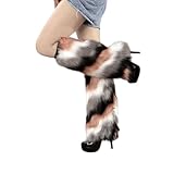 JJ-GOGO Luxury Faux Fur Boots Socks Sleeve - Fashion Long Short Leggings Warms Winter Stage Performances Warm Sock (Style3, 40cm)