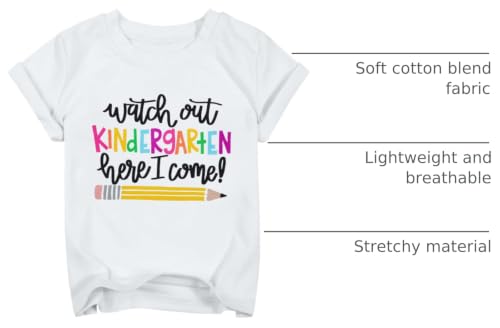 Image of Kindergarten Shirts for Girls Watch Out Kindergarten Here I Come Shirt Kids Back to School T Shirt Children School