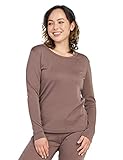 LAPASA Damen 100% Merinowolle Thermo Unterhemd, Premium Merino Wolle Thermounterwäsche, warmes Rundhals Langarmshirt Langarmpullover (L48)