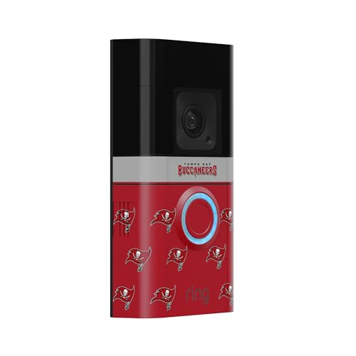 Image of All-New Limited Edition, Official NFL Faceplate for Ring Doorbells - Video Doorbell 3, Video Doorbell 3 Plus, Video Doorbell 4, Battery Doorbell Plus, and Battery Doorbell Pro | Tampa Bay Buccaneers