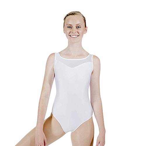 HDW DANCE Women Ballet Dance Leotard Sweetheart Mesh Neck Sleeveless Cotton Bodysuit