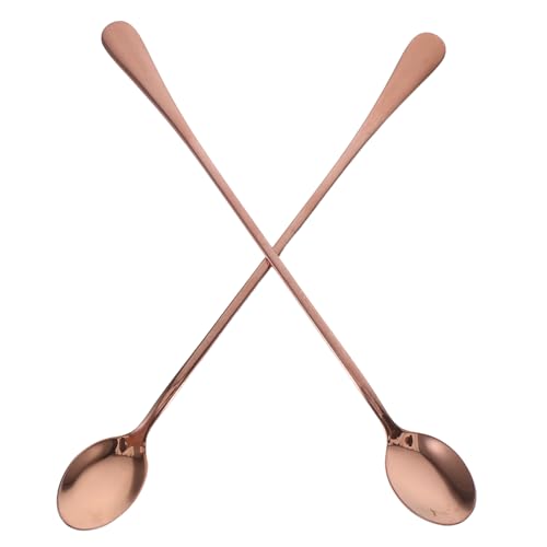COLLBATH 2Pcs Long Handle Stainless Steel Bar Spoons Creative Ice Stirring and Mixing Spoons for Coffee Tea Cocktails Essential Tools for Home Bar and Entertaining