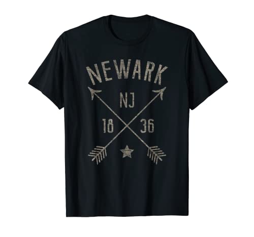 Città natale di Newark, New Jersey, vintage, invecchiato, stile boho Maglietta
