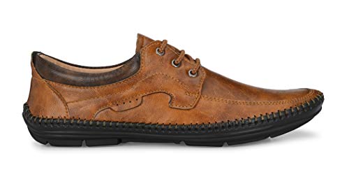 Image of MACTREE Men Flexible-Stitched Sole Premium Formal Shoes for Men D-K10 Tan-Brown 10