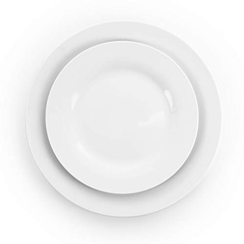 Elama White Porcelain Dish Dinnerware Set, 18 Piece, Carey #TOP2