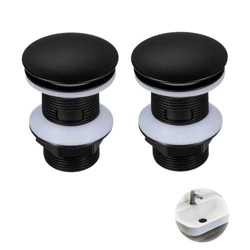 2 Pièces Bonde Universelle Lavabo Salle de Bain Clic Clac, Bonde Clic Clac pour Éviers et Lavabos, Installation Facile sans Débordement, Adaptée Aux...