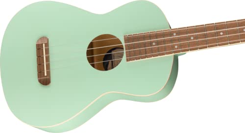 Fender Avalon Ténor Ukulélé Motif noyer Vert surf - Les Beatles, Paul McCartney, John Lennon, RIngo Starr, George Harrison Fender Avalon Ténor Ukulélé Motif noyer Vert surf – Image 5