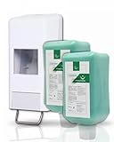 Blanc HYGIENIC Softflaschenspender inkl. 2X 2 Liter Vakuumflaschen Titan Basis Handreinigungspaste...