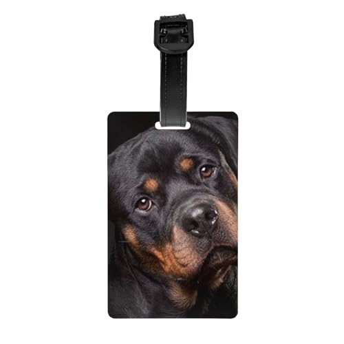 Etiquetas de equipaje, Etiqueta de nombre de PVC Etiquetas de identificación de identificador de maleta de viaje Etiqueta de equipaje,Rottweiler – Cariñoso, confiado y leal