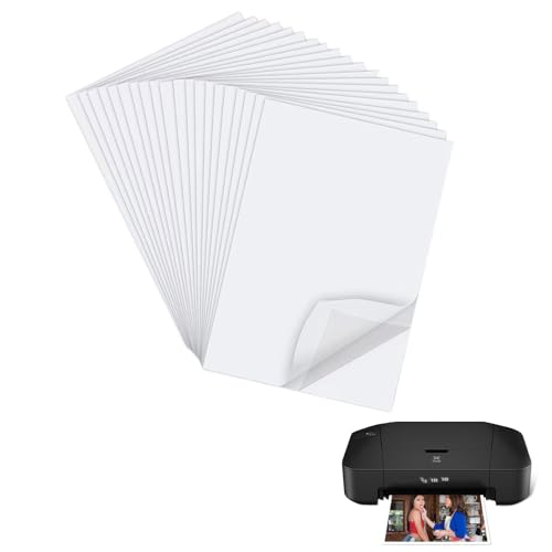 Limeow 20 Piezas Papel Pegatina Papel Adhesivo a4 Vinilo Imprimible Adhesivo Vinilo Adhesivo Imprimible Etiquetas Adhesivas a4 Papel Adhesivo para Imprimir Papel para Impresión Diaria y de Trabajo