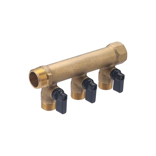 Sammelstück Männlich - Weiblich 3/4-3 Ausgänge mit Ventilen 1/2 QUICK PLOMBERIE