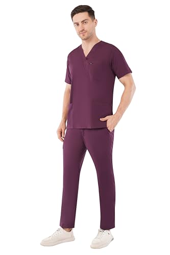 Image of PRAGATI TRENDS Premium Unisex Scrub Suit With Customize Name Print Option(Follow the Description) V-Neck Top and Cargo Type Trouser