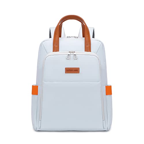 Mochila feminina simples, bolsa para laptop de 15,6 polegadas (Azul claro)