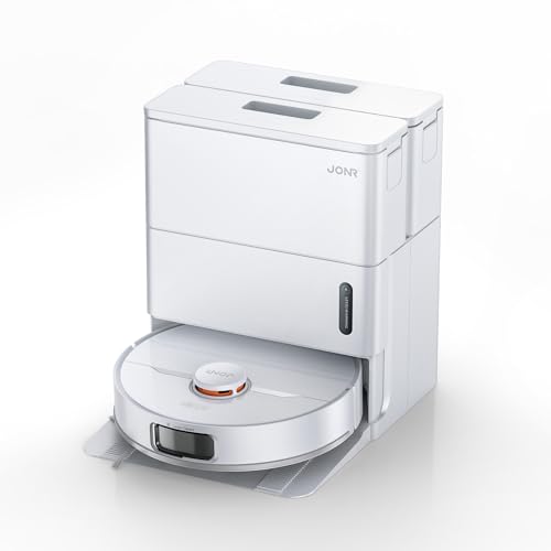 JONR Robot aspirapolvere T5 Pro Gen 2 15000Pa con funzione di lavaggio, potenza di aspirazione (aggiornamento da T5 Pro) con asciugatura ad aria calda, spazzola laterale anti-aggrovigliamento