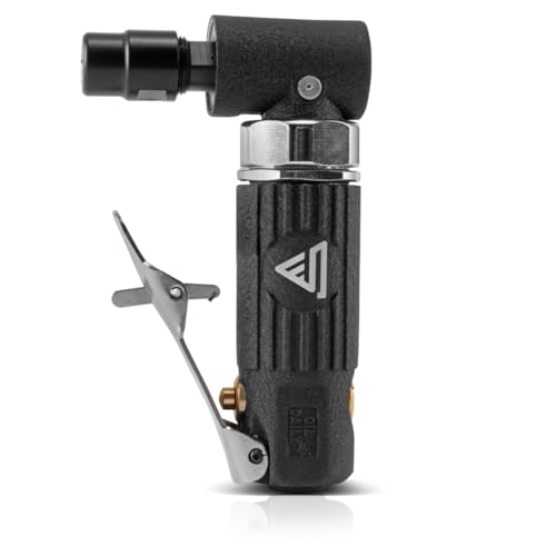 STAHLWERK Mini Druckluft Stabschleifer mit bis zu 20.000 U/min Abgewinkelter Multischleifer mit Spannzangen zum Gravieren Fräsen Bohren - 7 Jahre Garantie