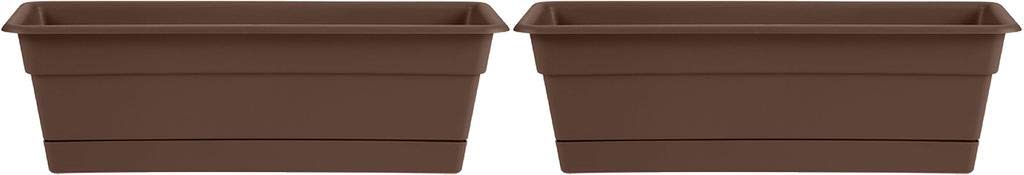 Bloem Dura Cotta Window Box Planter w/Tray, 18