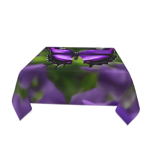 Nappe carrée papillon violet de Noël - Nappe de table douce infroissable - 4