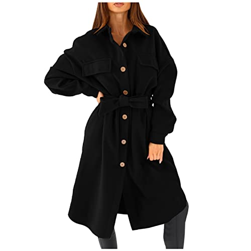 Manteau fin en fausse laine fin et chaud coupe longue confortable taille XL