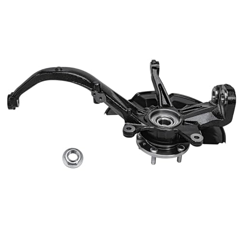 Image of Detroit Axle - Front 4pc Steering Knuckles Kit for Ford Fusion Lincoln MKZ Zephyr Mercury Milan, 2 Disc Brake Calipers w /Bracket 2 Steering Knuckles & Wheel Bearing Hubs Replacement
