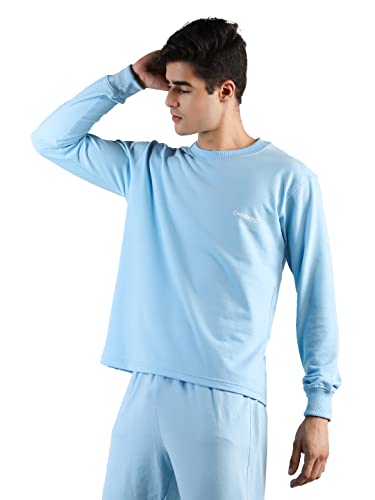 Image of CHKOKKO Men's Terry Cotton Loose Fit Full Sleeves Regular Fit T-Shirt