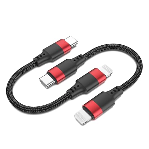 Vienceen 6 Inch Type C to Lightning Cable Braided 0.5ft iPhone USB C Cord [MFi Certified] 2 Pack Short Lightning to USBC Cable for iPhone 14/13/12/11 iPad mini