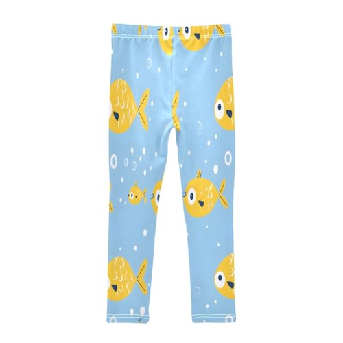 Bolaz Toddler Girls Leggings Printed Yoga Pants Leggings Yellow Fish for Kids2