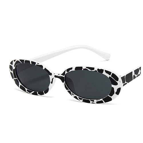 KESYOO Oval Spotted Sunglasses Trendy Sunglasses Small Frame Eyeglasses Sunglasses for Cow Color Sunglasses4