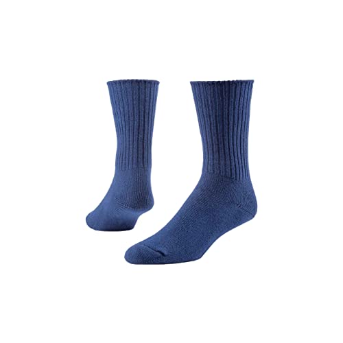 Maggie's Organic Natural Cotton Classic Cushion Crew Socks for Men & Women - One Pair Size Navy 10-13