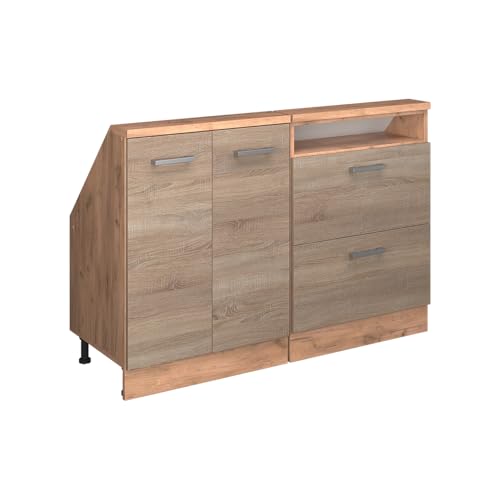 Vicco Conjunto de armarios para Techo Inclinado Rion, Roble Sonoma/Goldkraft, Lote de 2